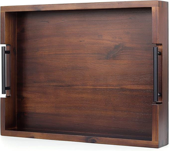Ottoman Tray, Acacia Wood Serving Tray by RAKYTO