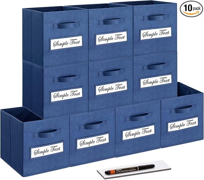 11 Inch Storage Cube, Storage bin Foldable Fabric Cube Storage Bins by Artsdi