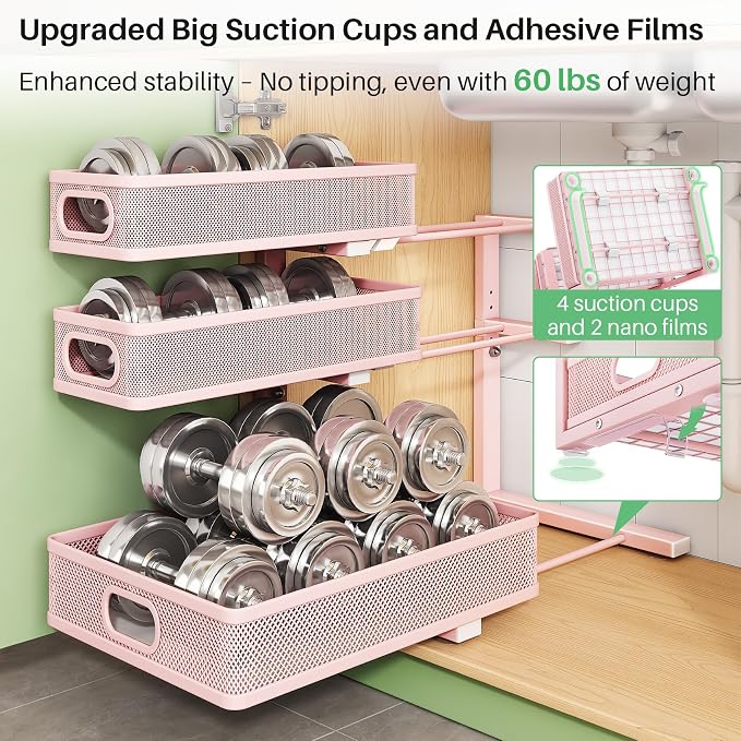 Kitstorack Under Sink Organizer, Slide out Storage Drawer Rack - Image 7
