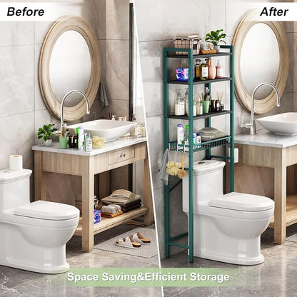 Kalrin Over-The-Toilet Storage Rack, 4-Tier Bathroom Organizer Shelf Over Toilet - Image 4