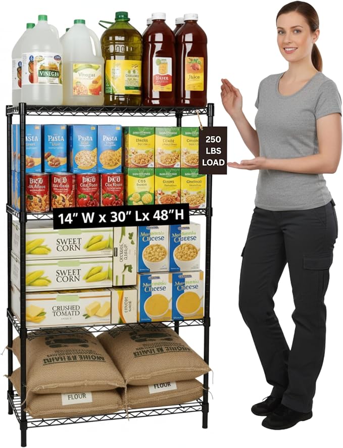 Displays By Jack 4 Tier Wire Shelving Unit Storage Rack, Metal Heavy Duty by DisplaysByJack