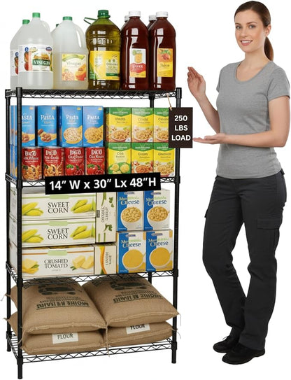 Displays By Jack 4 Tier Wire Shelving Unit Storage Rack, Metal Heavy Duty by DisplaysByJack