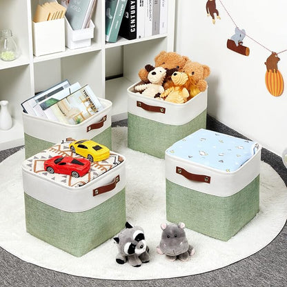 HNZIGE Fabric Cube Storage Baskets Bins Cube Baskets 11x11, Foldable Storage - Image 3