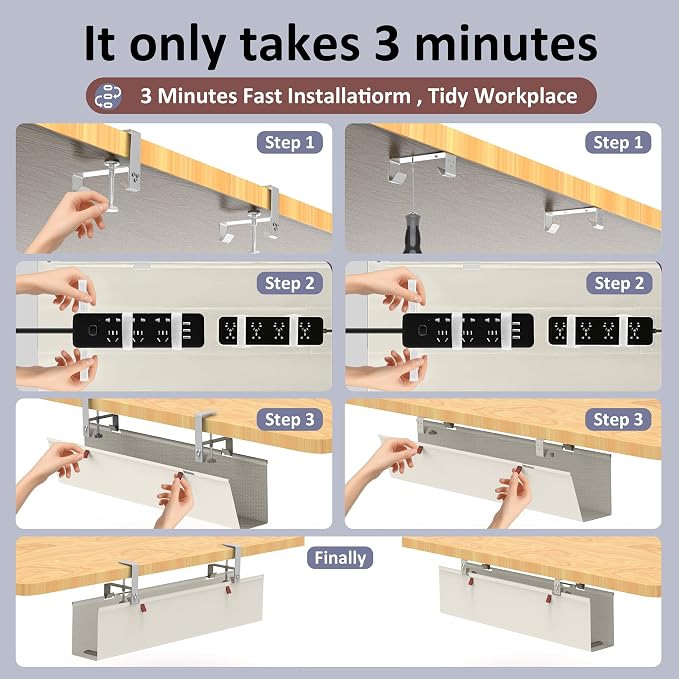 36" Under Desk Cable Management Tray - Image 4