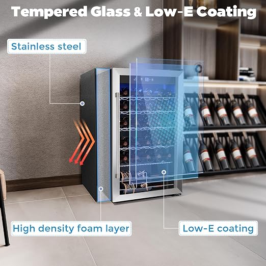 COWSAR 37 Bottle Wine Fridge, 4.45 Cu.Ft Freestanding Commercial Beverage - Image 5
