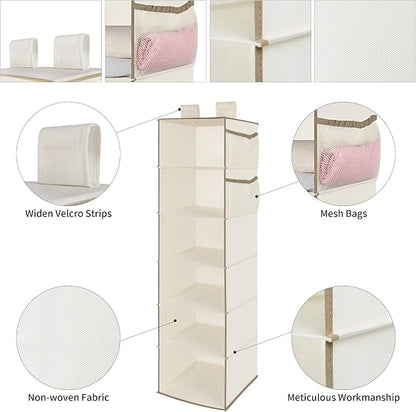MAX Houser 6 Tier Shelf Hanging Closet Organizer, Closet Hanging Shelf - Image 4