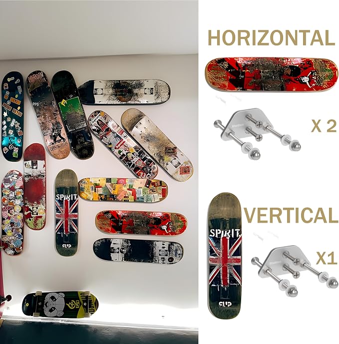 Skateboard Wall Mount Display-Aluminum Ramp Shape Skateboard Deck Wall Mount - Image 6