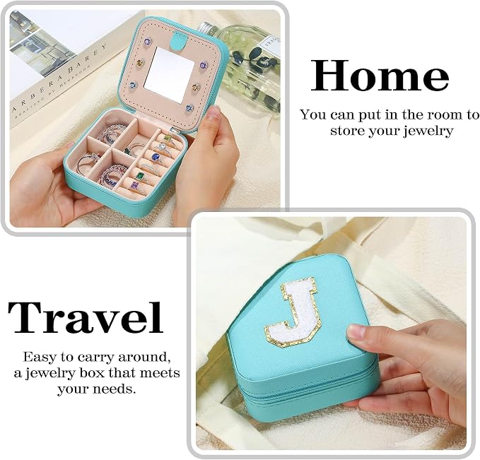 Parima Women's Jewelry Organizer | Necklace, Ring Holder | Aqua Blue Travel Gift - Image 6