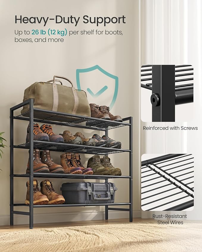 SONGMICS Metal Shoe Rack, Free Standing Shoe Organizer - Image 4