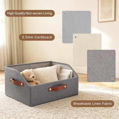 Bagnizer Closet Organizers and Storage, Linen Trapezoid Storage Bins - Image 4