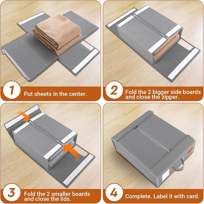 StorageTastic 2 Pack Bed Sheet Closet Organizers and Storage, Sturdy Foldable - Image 4