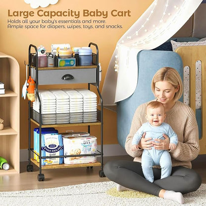 3-Tier Baby Diaper Caddy Cart Organizer - Image 7