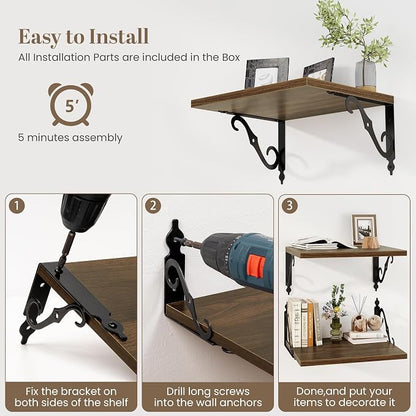 Deep Floating Shelves for Wall, 12 Inch Deep Floating Shelf - Image 7