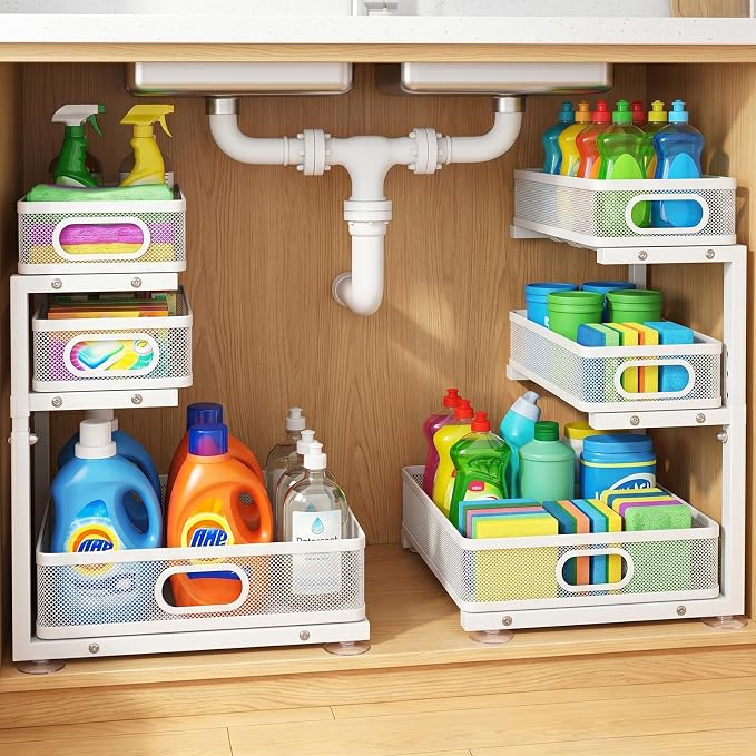 Under Sink Organizer, 3 Tier Pull Out Cabinet Organizer by GUUKAR