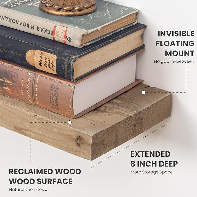 72 inch Floating Shelves for Wall, Floating Shelf Wall Hanging Shelves - Image 4