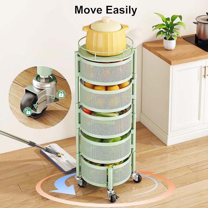 SAYZH 5 Tier Fruit Vegetable Basket Stand - Image 8