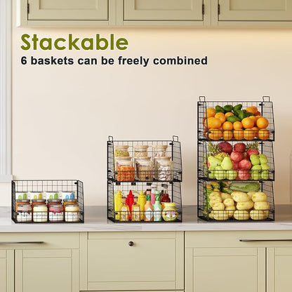 Jakyitvi 6 Pack Stackable Wire Baskets - Image 2
