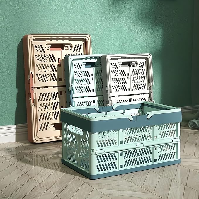 Collapsible Crate Milk Crates for Storage Plastic shopping basket 20L for - Image 3