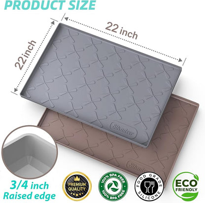 SIKADEER 22" x 22" Under Sink Mat Waterproof, Silicone Mat Kitchen Drawer Shelf - Image 5