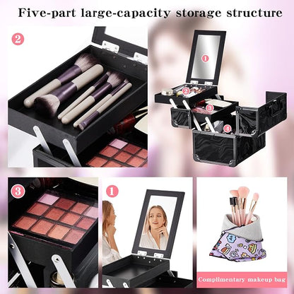 Makeup Train Case, Portable Makeup Case - Image 4