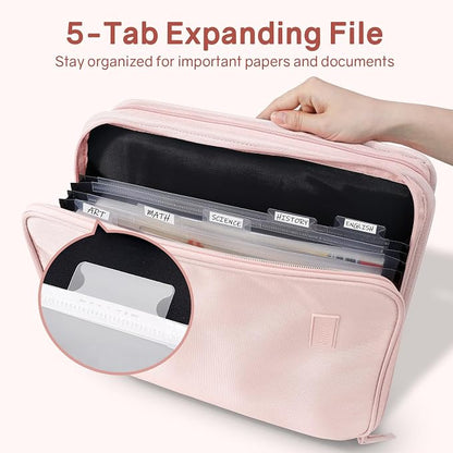 SUNEE Zippered Binder Bag with Handle, 2-Inch 3-Ring O-Ring, 500-Sheet Capacity - Image 2
