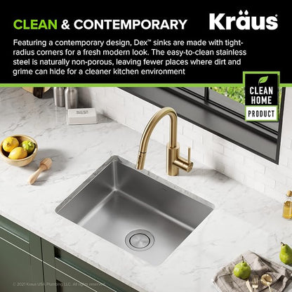 KRAUS Dex 21-inch Undermount 16 Gauge Stainless Steel Single Bowl Kitchen Sink - Image 3