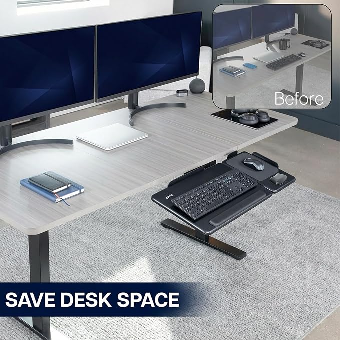 VIVO Adjustable 27 x 12 inch Under Desk Keyboard Tray - Image 8