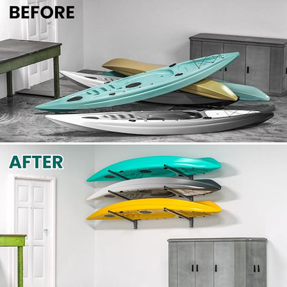 EVERHANGER Wall Mounted Kayak Storage Rack, Adjustable Kayak Holder, Heavy Duty - Image 6