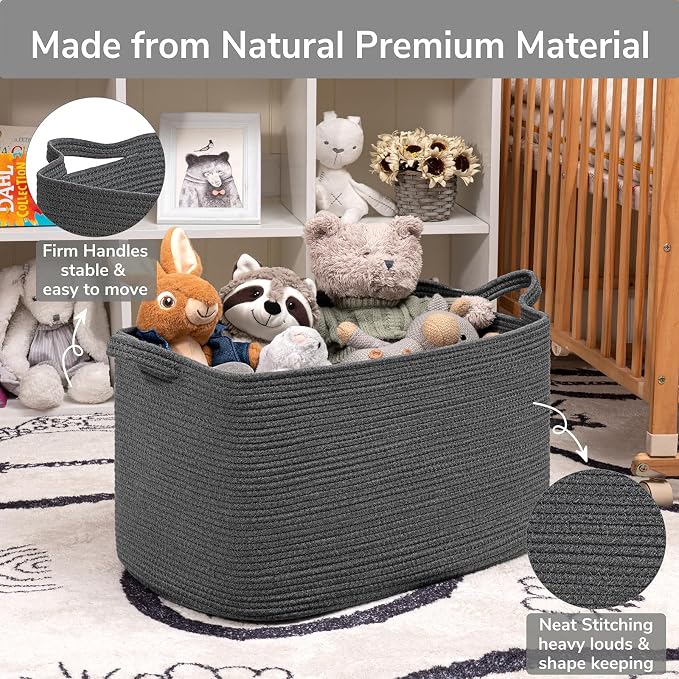 Goodpick Storage Basket, Rectangle Dirty Clothes Baskets - Image 6