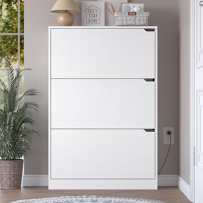 BORNOON Shoe Cabinet with Odor Control and Back Panels, Deodorizing Slim 3-Flip - Image 7