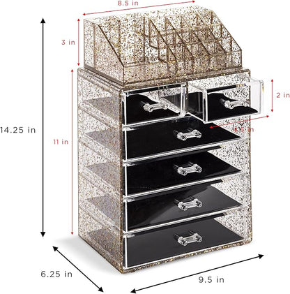 Sorbus Clear Cosmetic Makeup Organizer - Image 4