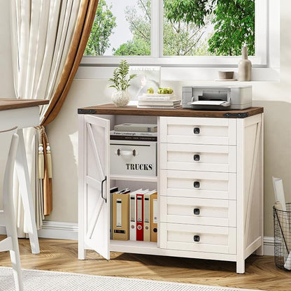 Halitaa 5 Drawer File Cabinet Office Drawers Organizer, Under Desk Cabinets - Image 4