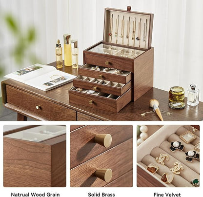 CHOSIN Black Walnut Wooden Jewelry Box - Image 4