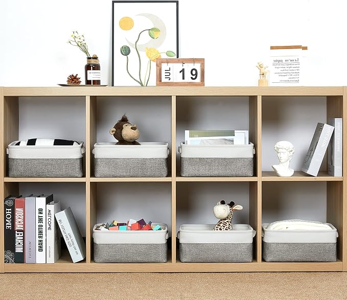 HNZIGE Small Organizer Bins for Shelf, Small Fabric Collapsible Baskets for - Image 6