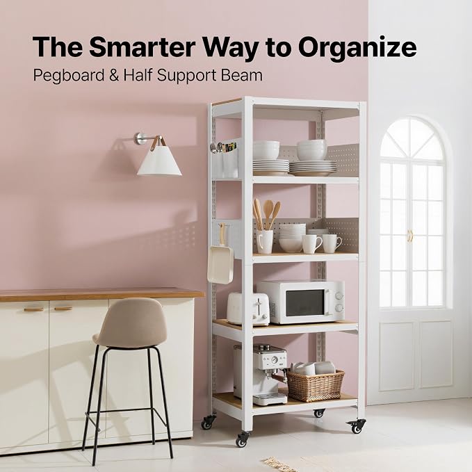 HOMEDANT 5-Tier Rolling Shelving Unit - Image 3