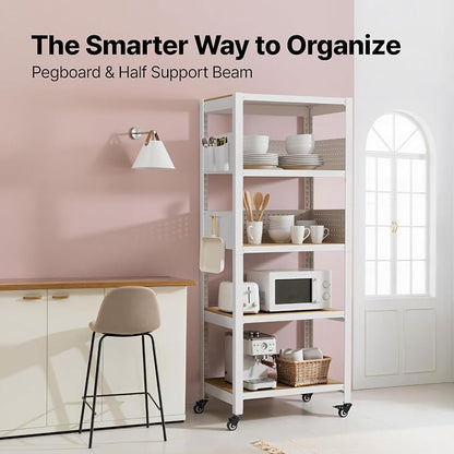 HOMEDANT 5-Tier Rolling Shelving Unit - Image 3