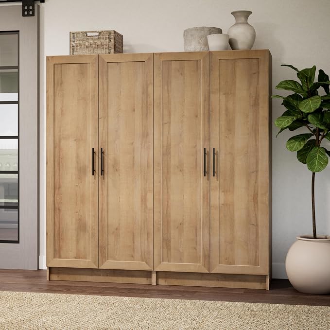 Prepac Natural Oak Elite 65" Tall Accent Kitchen Pantry Cabinet, Craft or - Image 11
