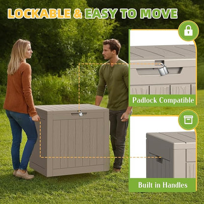 30 Gallon Waterproof Resin Deck Box, UV Resistant Outdoor Storage - Image 4