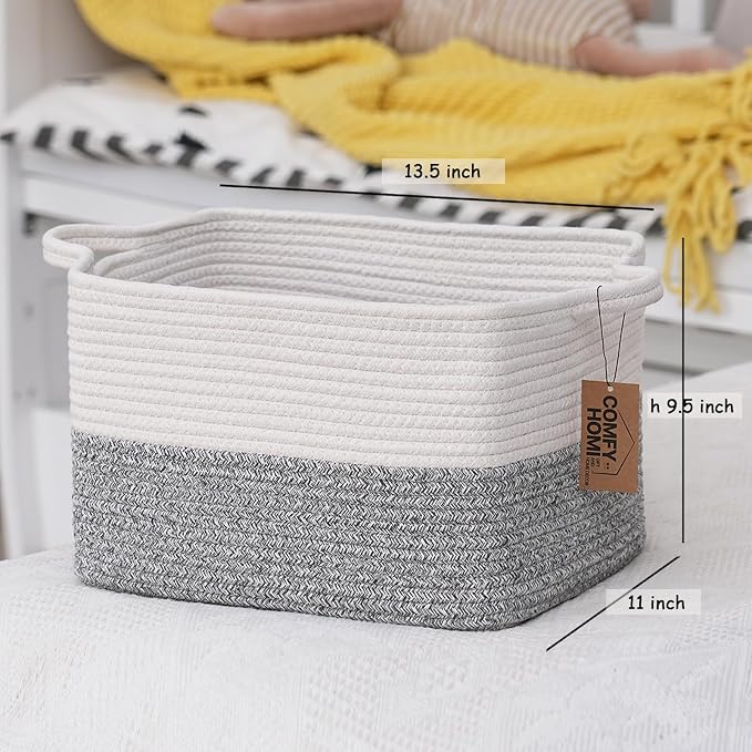COMFY-HOMI Cotton Rope Woven Basket - Image 3