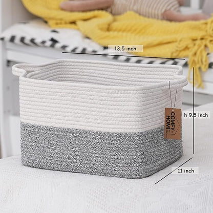 COMFY-HOMI Cotton Rope Woven Basket - Image 3