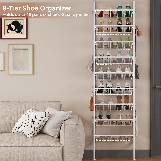 UMDONX 9 Layer Shoe Rack for 18 Pairs Shoes, Freestanding Shoe Organizer - Image 5