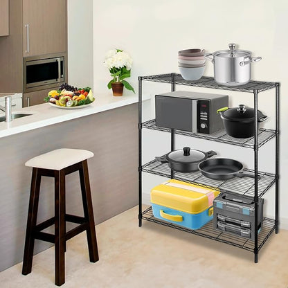 SUPER DEAL Black 4-Shelf Heavy Duty Storage Wire Shelving Unit - Image 6