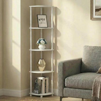 Furinno Turn-N-Tube Storage Shelves, 5-Tier Open Frame Book Shelf, Standing - Image 2
