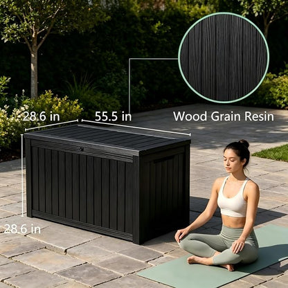 200 Gallon Waterproof Deck Box, Large Resin Outdoor Storage Box - Image 6