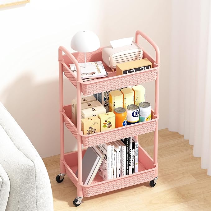 MOYIPIN 3-Tier Plastic Rolling Utility Cart - Image 3