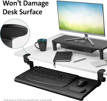 Kensington Clamp-On Keyboard Tray, Under Desk Keyboard Drawer - Image 4