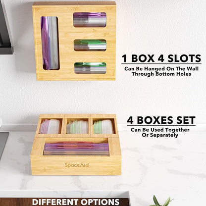 SpaceAid Bag Storage Organizer for Kitchen Drawer, Bamboo Organizer, Compatible - Image 6