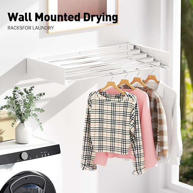 Wall Mounted Clothes Drying Rack, Extending Laundry Rack, Wall Mount Laundry - Image 2