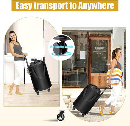 Bukere Laundry Hamper with Wheels, Extra Large 3 in 1 Pop Up Basket with - Image 3