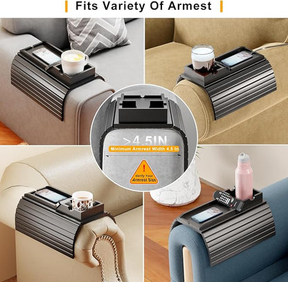 Couch Armrest Table, Sofa Arm Tray - 2 in 1 Anti-Slip Foldable Sofa Armchair - Image 8